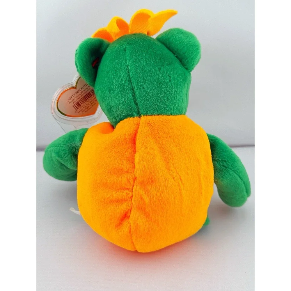 Ty Beanie Retired Halloween Pumpkin Bear Named Tricky From 2003.